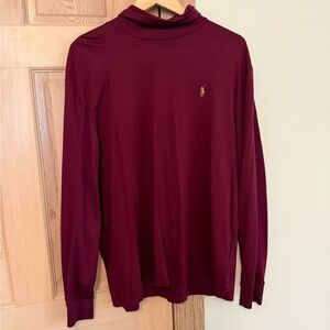 Ralph Lauren Men's Burgundy Turtleneck Sweater